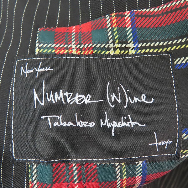 実際に弊社で買取させて頂いたNUMBER (N)INE/ナンバーナイン ナイトクローラー期 裏地チェック ストライプ テーラードジャケット/2の画像 2枚目