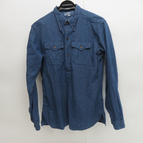 実際に弊社で買取させて頂いたSUGAR CANE×Mister Freedom/シュガーケン×ミスターフリーダム 4.5oz. インディゴストライプ プルオーバーシャツ SC28251/M