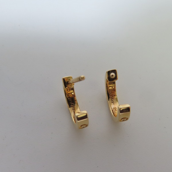 実際に弊社で買取させて頂いたCartier/カルティエ K18/AU750 ミニラブピアスの画像 5枚目