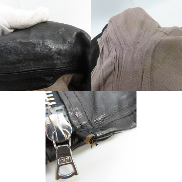 実際に弊社で買取させて頂いたISAMU KATAYAMA BACKLASH/バックラッシュ ロイヤルフラッシュ別注 カウレザー ダブルライダース R1498-06/2の画像 6枚目