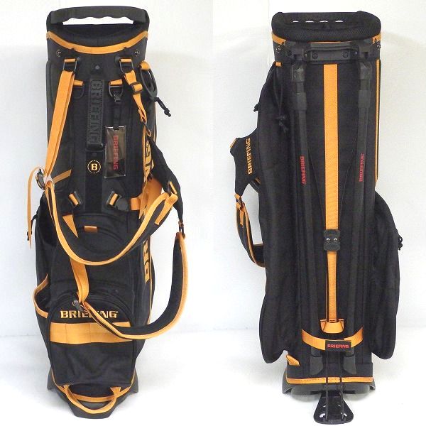 実際に弊社で買取させて頂いたBRIEFING/ブリーフィング CR-4 #02 BRG221D38 9.5型 5分割スタンド式キャディバッグ  ブラックｘオレンジの画像 2枚目