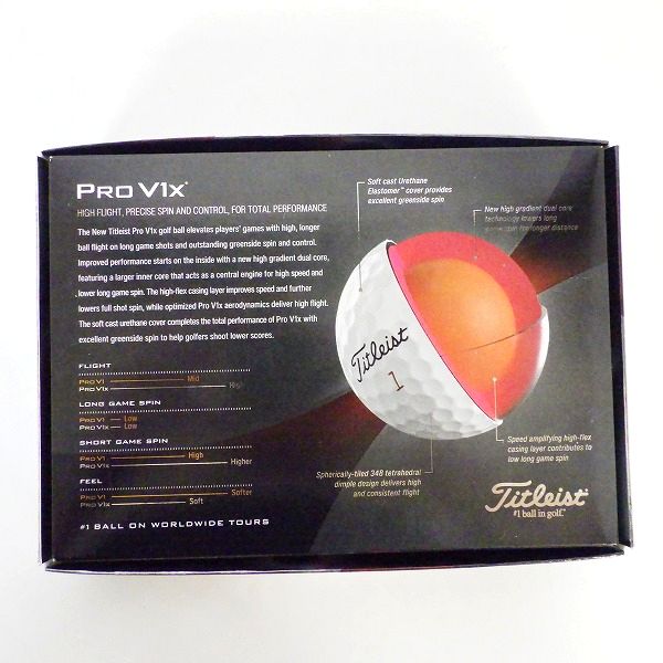 実際に弊社で買取させて頂いた【未使用】Titleist/タイトリスト PRO V1x ゴルフボール ホワイト 2ダース の画像 3枚目