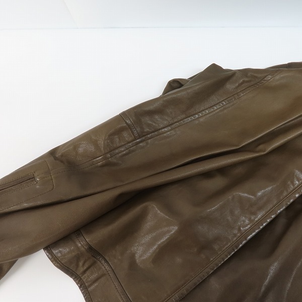 実際に弊社で買取させて頂いたHUGO BOSS/ヒューゴボス ラムレザー ジャケット 52の画像 5枚目
