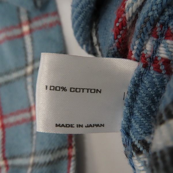 実際に弊社で買取させて頂いたNUMBER (N)INE/ナンバーナイン 05AW HIGH STREET期 THS刺繍 チェック柄 ネルシャツ/2の画像 4枚目