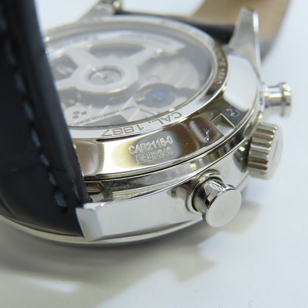 実際に弊社で買取させて頂いたTAG HEUER/タグホイヤー カレラ クロノグラフ 自動巻き 青文字盤 CAL.1887 CAR2115-0の画像 5枚目