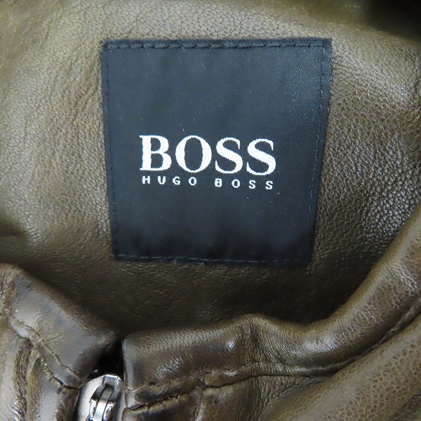 実際に弊社で買取させて頂いたHUGO BOSS/ヒューゴボス ラムレザー ジャケット 52の画像 2枚目