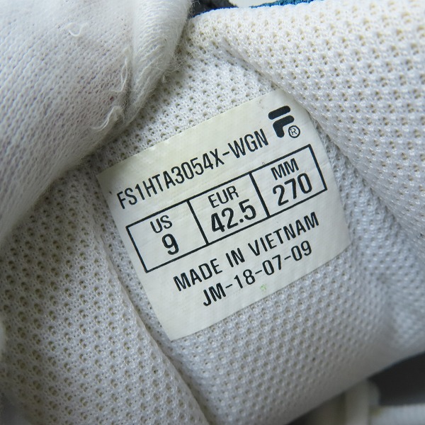 実際に弊社で買取させて頂いたFILA/フィラ BOVEASORUS 99/ボビアソラス 99 スニーカー FS1HTA3054X-WGN/US9の画像 5枚目