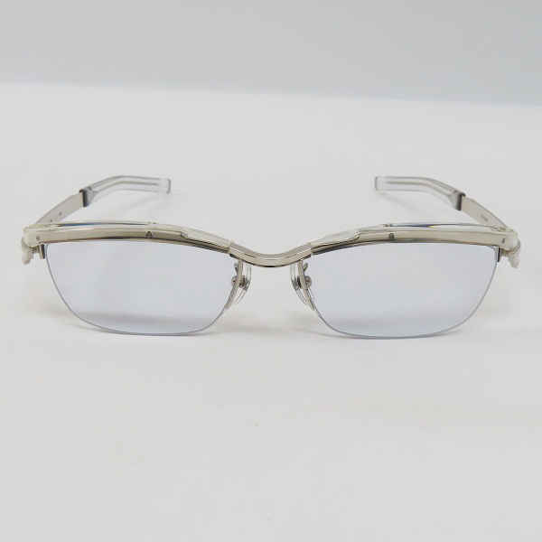 実際に弊社で買取させて頂いた999.9/フォーナインズ クリア×シルバー 眼鏡/メガネフレーム/アイウェア M-24 2000の画像 1枚目