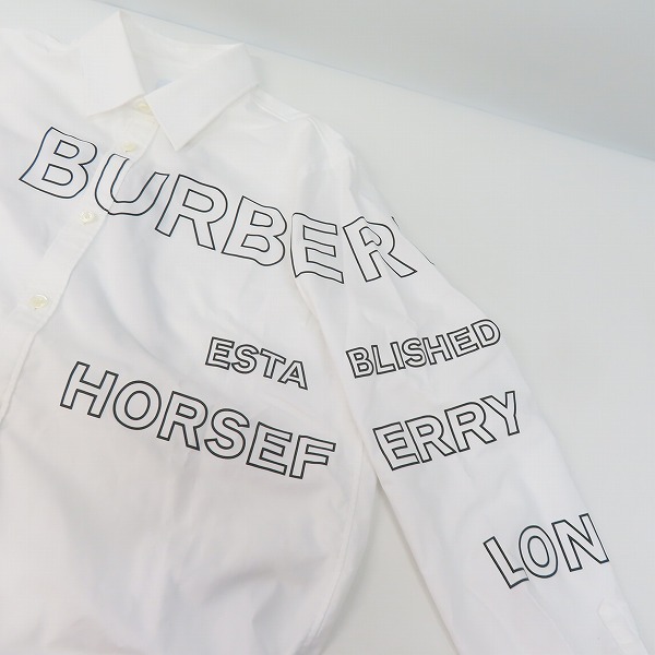 実際に弊社で買取させて頂いた【JPタグ】BURBERRY/バーバリー 21SS ホースフェリー プリント 長袖シャツ 8036768/Mの画像 5枚目