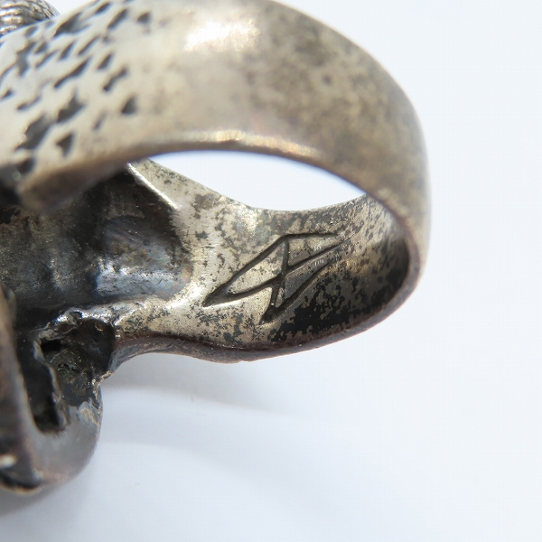 実際に弊社で買取させて頂いたCRAZY PIG DESIGNS/クレイジーピッグ スカル＆スネークリング 18.5-20号の画像 6枚目