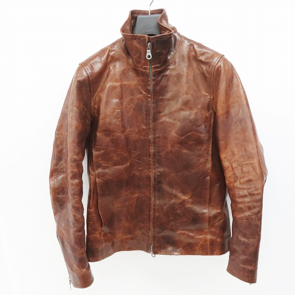 実際に弊社で買取させて頂いたBACKLASH/バックラッシュ イタリアンショルダー 立ち襟ライダースジャケット/1704-04/M