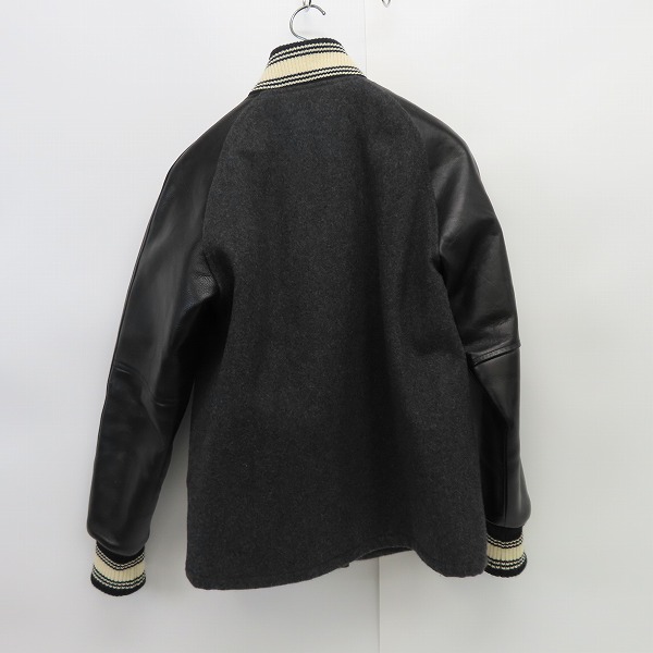 実際に弊社で買取させて頂いたCALEE SUPPLY Co./キャリーサプライ ウール 牛革/レザー 袖切り替え スタジャン Mの画像 1枚目