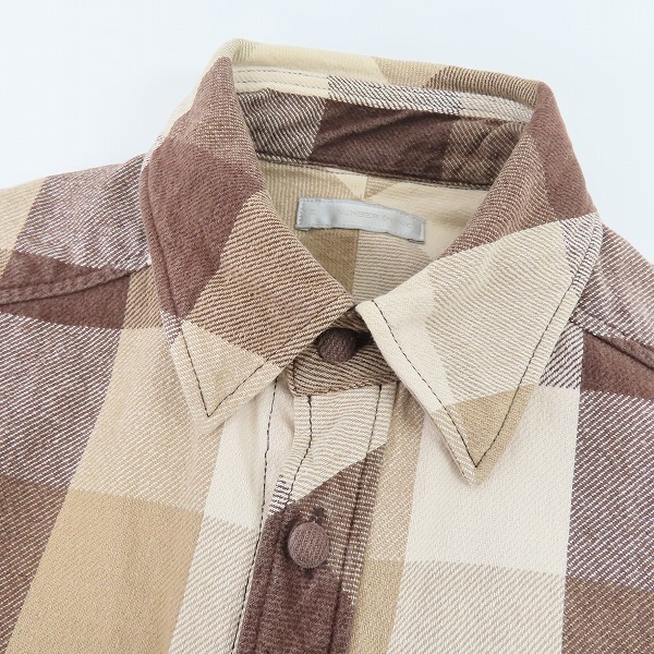 実際に弊社で買取させて頂いたNUMBER (N)INE/ナンバーナイン 日本製 袖刺繍/両胸ポケット チェックシャツ/2の画像 5枚目