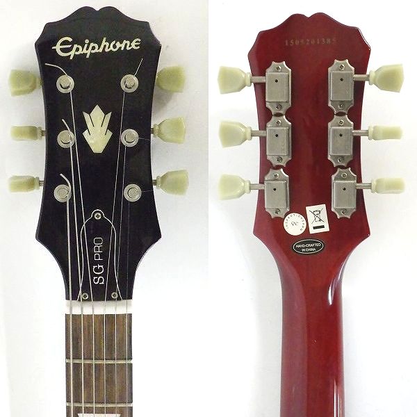 実際に弊社で買取させて頂いた★Epiphone/エピフォン G-400 PRO SG スタンダード コイルタップ搭載エレキギター ソフトケース付の画像 2枚目