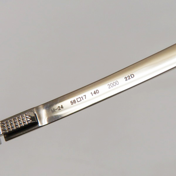 実際に弊社で買取させて頂いた999.9/フォーナインズ クリア×シルバー 眼鏡/メガネフレーム/アイウェア M-24 2000の画像 6枚目