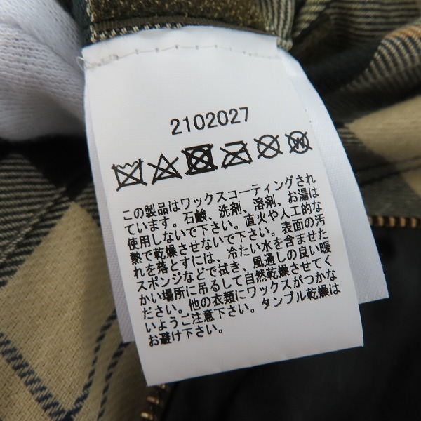 実際に弊社で買取させて頂いたBARBOUR/バブアー BEDALE WAX JACKET/ビデイル ワックスジャケット/2102027/UK10の画像 4枚目