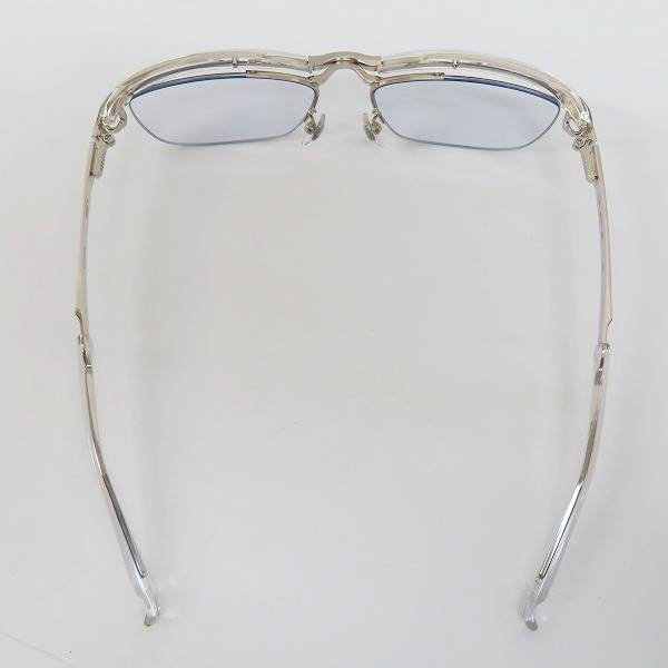 実際に弊社で買取させて頂いた999.9/フォーナインズ クリア×シルバー 眼鏡/メガネフレーム/アイウェア M-24 2000の画像 3枚目