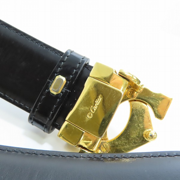 実際に弊社で買取させて頂いたCartier/カルティエ ダブルC ロゴ バックル レザー ベルトの画像 4枚目