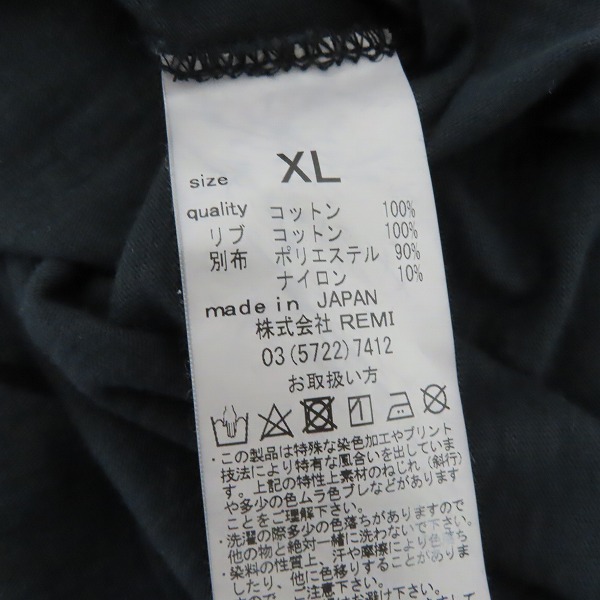 実際に弊社で買取させて頂いたREMI RELIEF×BRIEFING/レミレリーフ×ブリーフィング 胸ポケットロゴ 半袖Tシャツ/カットソー ブラック/XLの画像 4枚目