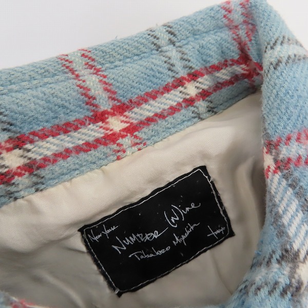 実際に弊社で買取させて頂いたNUMBER (N)INE/ナンバーナイン 05AW HIGH STREET期 THS刺繍 チェック柄 ネルシャツ/2の画像 5枚目