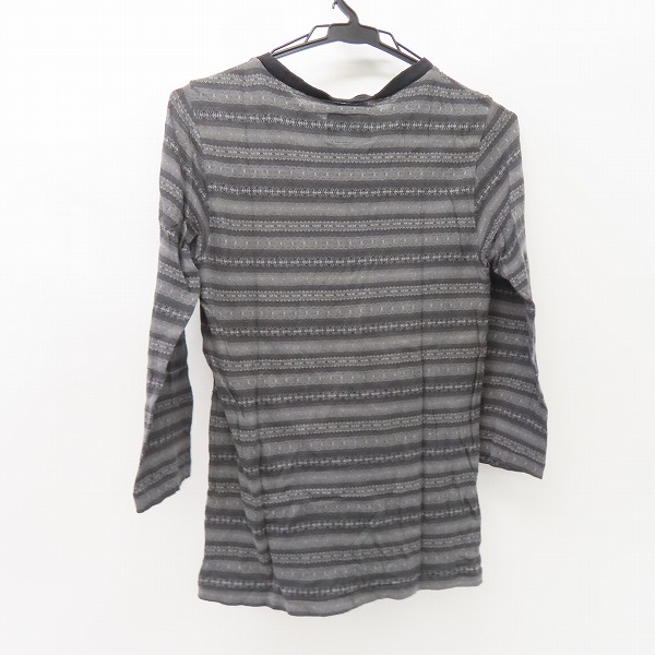 実際に弊社で買取させて頂いたNUMBER (N)INE/ナンバーナイン 08SS BIRDS期 フェアアイル柄 七分袖Tシャツ BLACK S08-NC007B/2の画像 1枚目