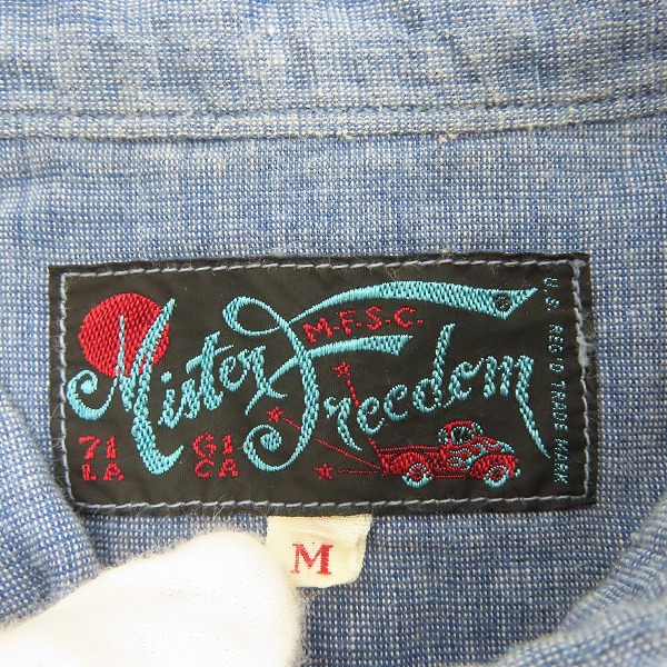 実際に弊社で買取させて頂いたSUGAR CANE×Mister Freedom/シュガーケン×ミスターフリーダム SECOYA SHIRT シャンブレー ワークシャツ SC28089 /Mの画像 2枚目
