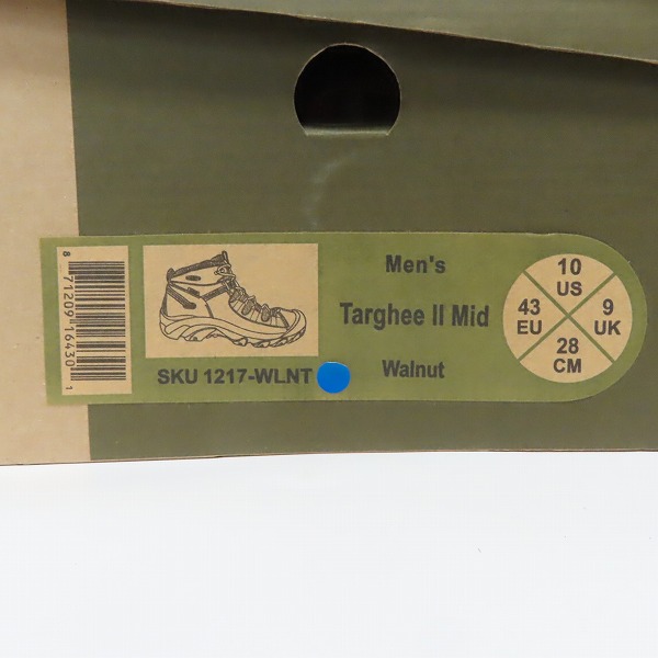 実際に弊社で買取させて頂いた【観賞用】KEEN/キーン ターギーⅡミッド オールレザー トレッキング シューズ 1217-WLNT /28の画像 8枚目