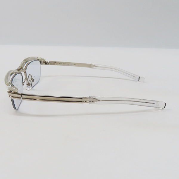 実際に弊社で買取させて頂いた999.9/フォーナインズ クリア×シルバー 眼鏡/メガネフレーム/アイウェア M-24 2000の画像 2枚目