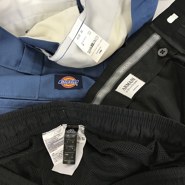 実際に弊社で買取させて頂いた【おまとめ品】ディッキーズ/アルマーニ/アディダス 他 ワークパンツ/ジョガーパンツ/スラックス 等の画像 1枚目
