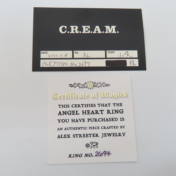 実際に弊社で買取させて頂いた【ギャラ付】アレックスストリーター 2022年SPストーン アマゾナイト エンジェルハートリング カセドラルスター/18.5-19号の画像 8枚目