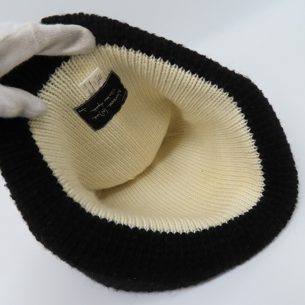実際に弊社で買取させて頂いた（1）NUMBER (N)INE/ナンバーナイン バルーン ニットキャップ/ニット帽 ブラック/アイボリー/ONE SIZEの画像 2枚目