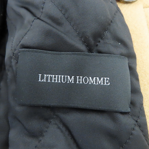 実際に弊社で買取させて頂いたLITHIUM HOMME/リチウムオム CASHMERE HEAVY MELTON CLASSIC PEA COAT カシミヤ混 ピーコート LH20-1092/44の画像 2枚目