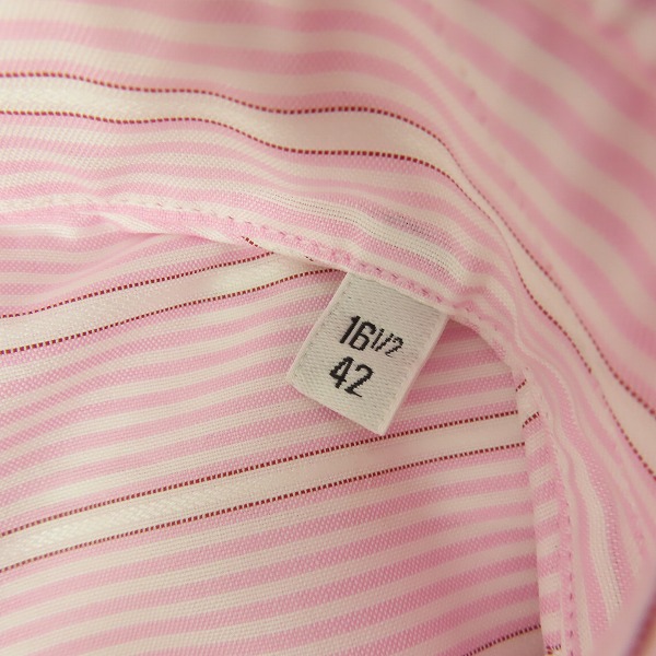 実際に弊社で買取させて頂いたdunhill/ダンヒル ストライプ 長袖シャツ ピンク系/42の画像 3枚目