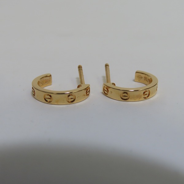 実際に弊社で買取させて頂いたCartier/カルティエ K18/AU750 ミニラブピアスの画像 3枚目