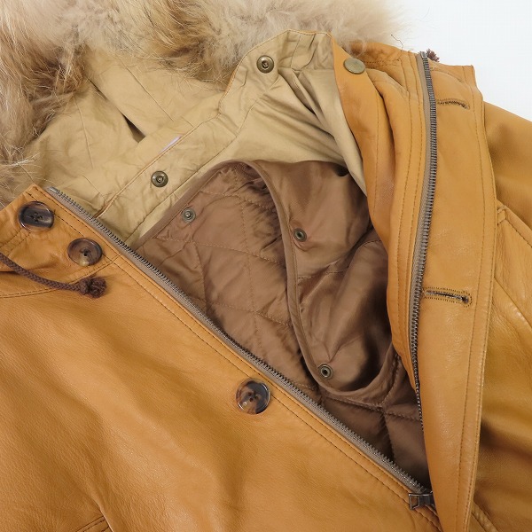 実際に弊社で買取させて頂いたPaul Smith LONDON/ポールスミス ロンドン 羊革/ラムレザー ファー付き モッズコート 724FLC /Lの画像 5枚目