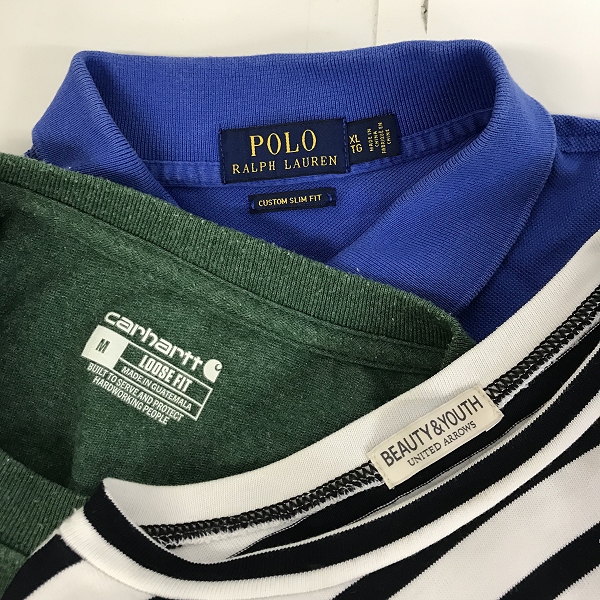 実際に弊社で買取させて頂いた【おまとめ品】ポロラルフローレン/ユナイテッドアローズ/カーハート 他 長袖/半袖Tシャツ/ポロシャツ 等の画像 1枚目