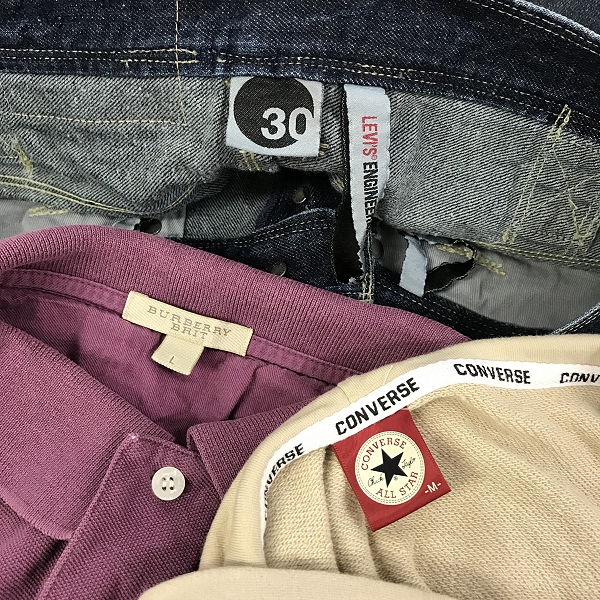 実際に弊社で買取させて頂いた【おまとめ品】リーバイス/バーバリー/コンバース 他 デニムパンツ/ポロシャツ/パーカー 等の画像 1枚目