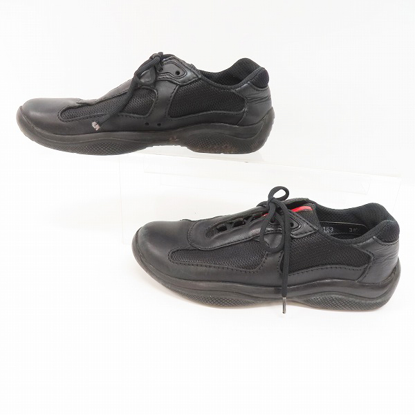 実際に弊社で買取させて頂いた【観賞用】PRADA/プラダ メッシュ 切替 レザー スニーカー 3163/38.5の画像 3枚目