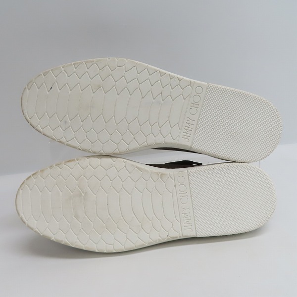 実際に弊社で買取させて頂いたJIMMY CHOO/ジミーチュウ CASH ロゴプレート/スタースタッズ ローカットスニーカー 41.5の画像 2枚目