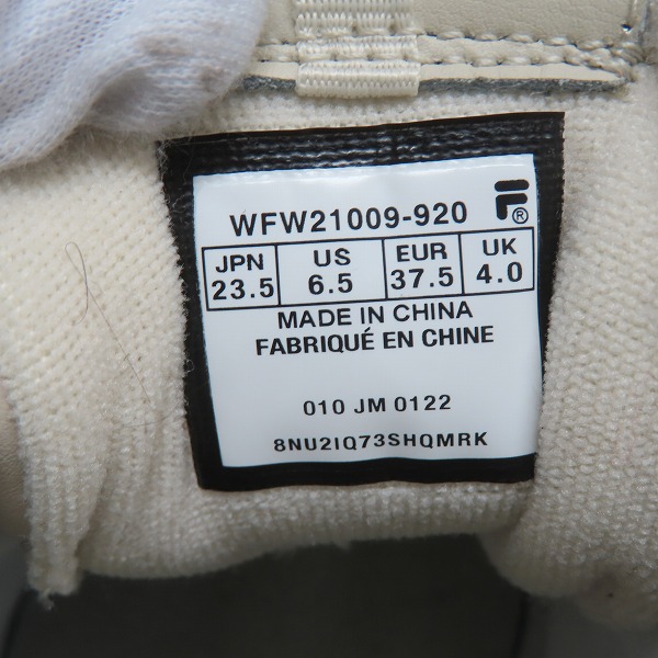 実際に弊社で買取させて頂いたFILA/フィラ スニーカー/シューズ ホワイト NFW21009-920/23.5の画像 5枚目