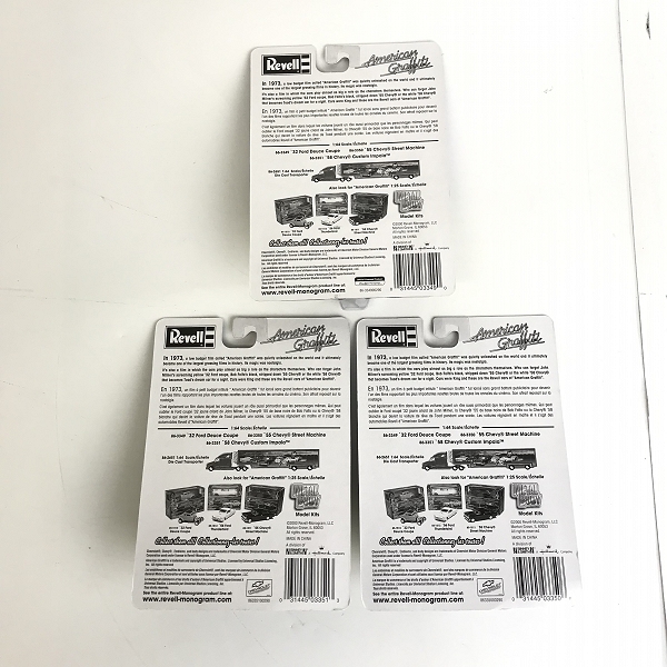 実際に弊社で買取させて頂いた【未開封】Revell/レベル アメリカングラフィティ1/64 58インパラ/55シェビー/32フォードデュースクーペ 3点セットの画像 1枚目