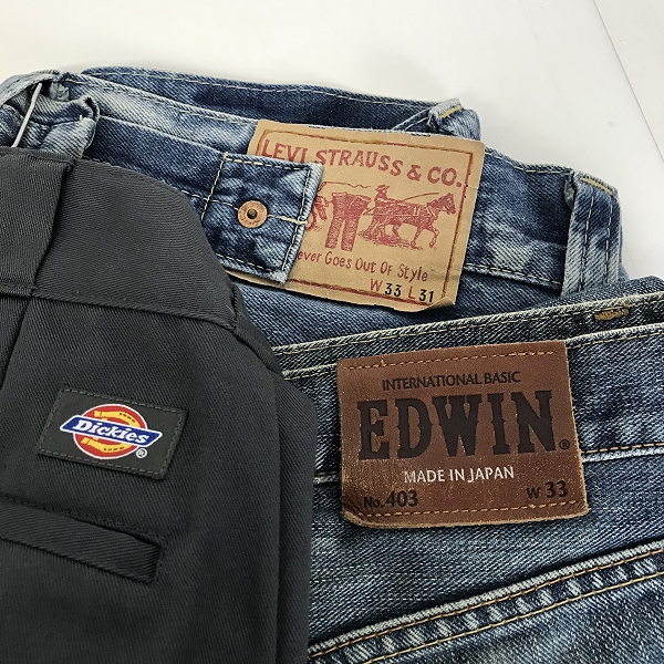 実際に弊社で買取させて頂いた【おまとめ品】LEVI’S/リーバイス EDWIN/エドウィン Dickies/ディッキーズ 他 デニムパンツ/ワークパンツ 等の画像 1枚目