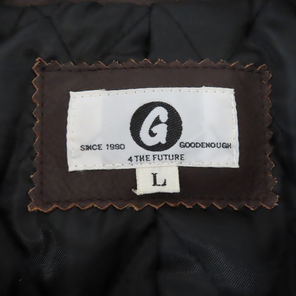 実際に弊社で買取させて頂いたGOOD ENOUGH/グッドイナフ 16AW オイルドレザー シングル ライダース ジャケット/Lの画像 2枚目
