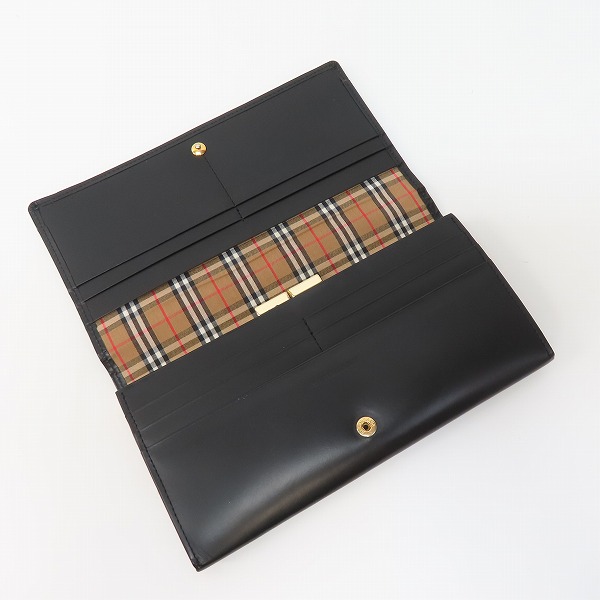 実際に弊社で買取させて頂いたBURBERRY/バーバリー チェック柄切替/がま口 二つ折り長財布の画像 3枚目