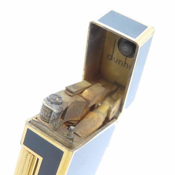 実際に弊社で買取させて頂いたdunhill/ダンヒル サイドローラー ガスライター ブラック×ゴールドカラーの画像 4枚目