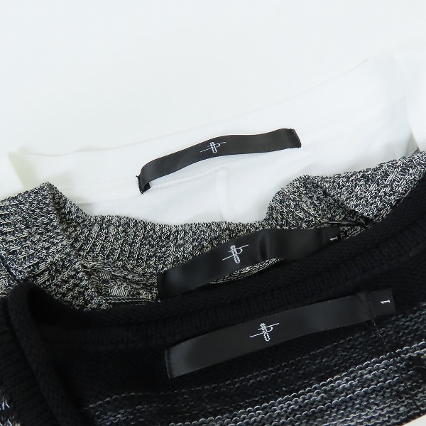 実際に弊社で買取させて頂いた【未使用含む】NO ID./ノーアイディー ボーダー柄ニット/Vネックニット/カットソー 等 3点セット の画像 2枚目