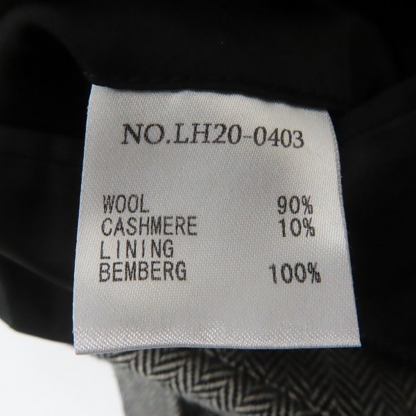 実際に弊社で買取させて頂いたLITHIUM HOMME/リチウムオム ウール ヘリンボーン トレンチコート LH20-0403/44の画像 3枚目