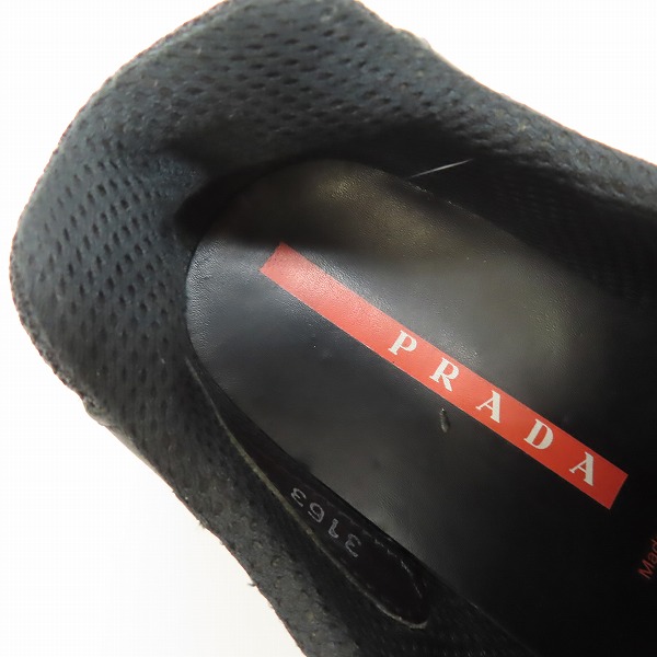 実際に弊社で買取させて頂いた【観賞用】PRADA/プラダ メッシュ 切替 レザー スニーカー 3163/38.5の画像 4枚目