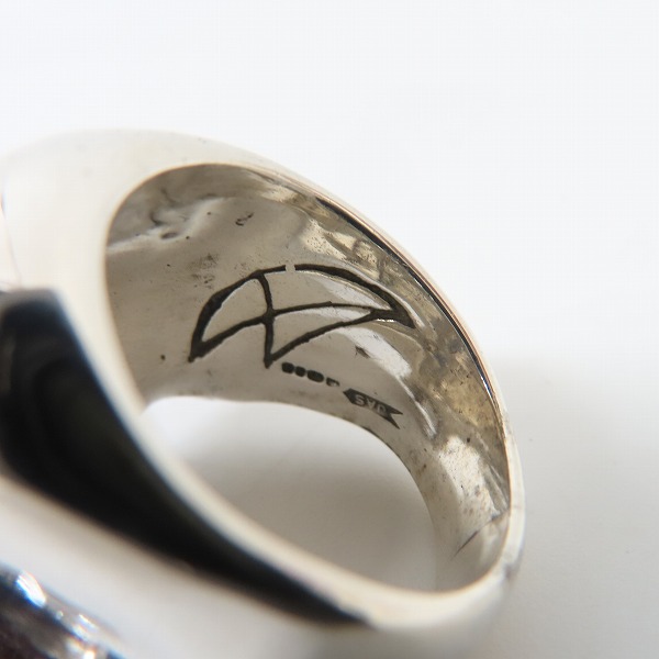 実際に弊社で買取させて頂いたCRAZY PIG/クレイジーピッグ ラージエビルスカルリング 17.5号の画像 6枚目