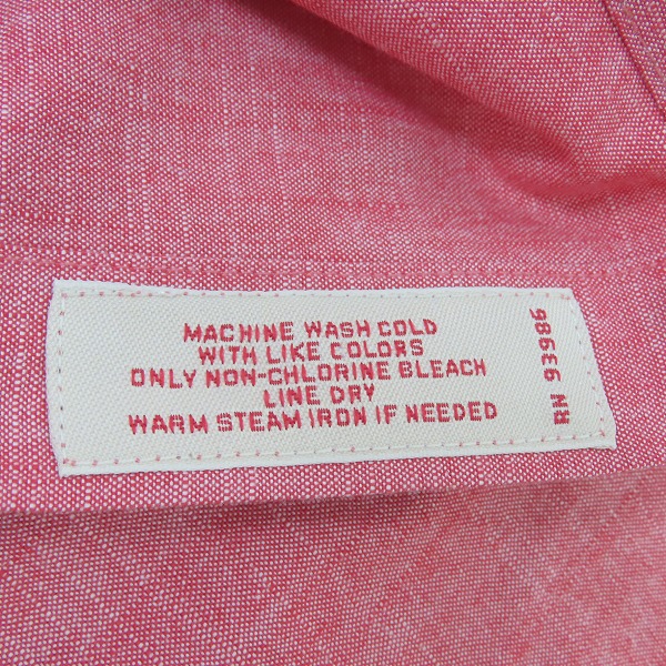 実際に弊社で買取させて頂いたBROOKS BROTHERS/ブルックスブラザーズ 長袖 ボタンダウンシャツ レッド系/Lの画像 5枚目